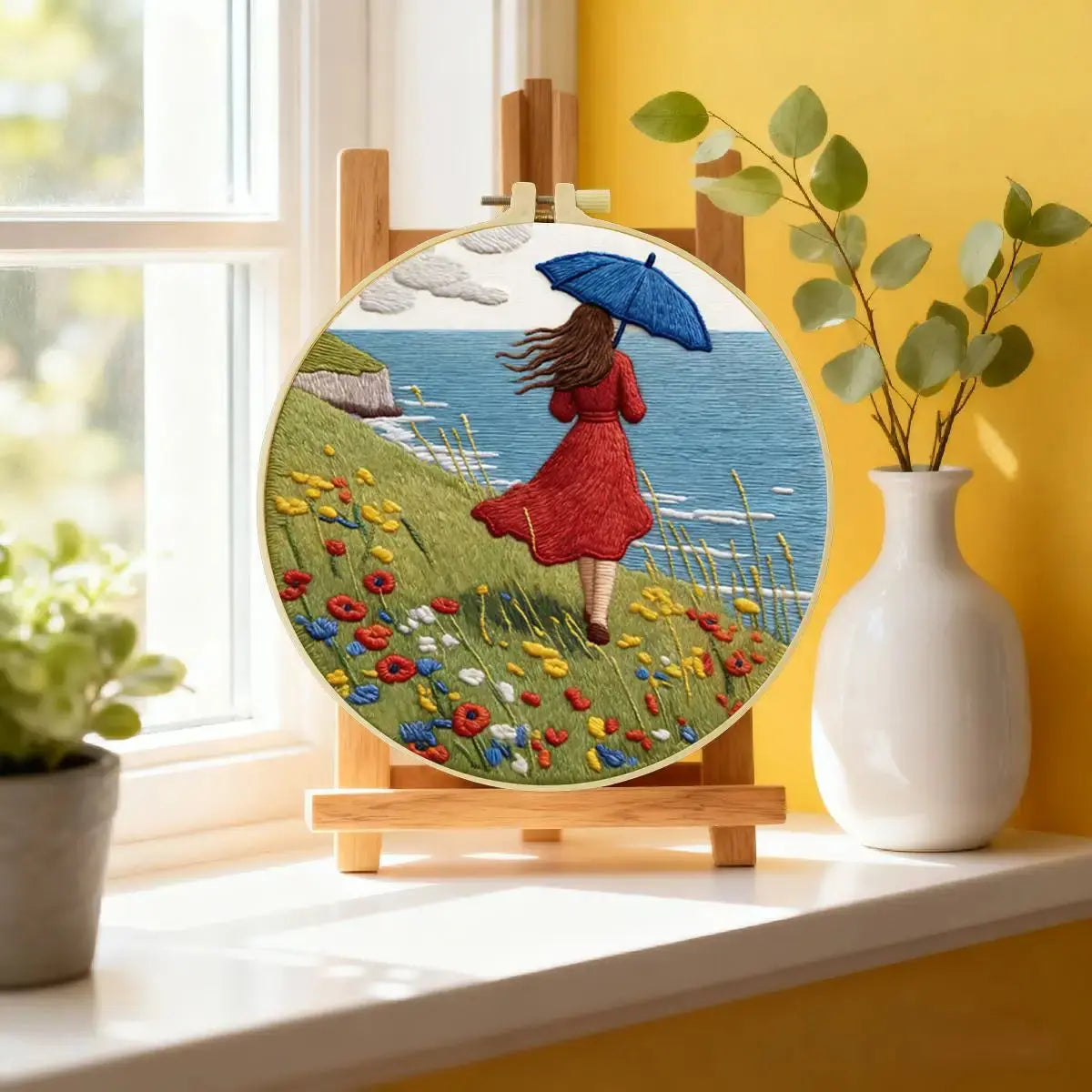 Seaside Breeze Embroidery Kit 🌊☂️🌼 Kits For Stitchers