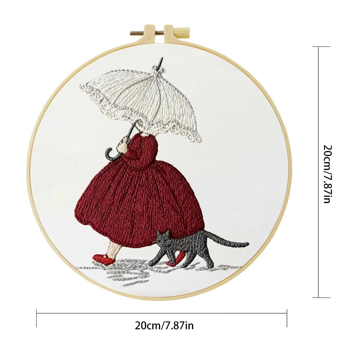 Lady in a Red Skirt Embroidery Kit