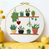 Potted Plants Hand Embroidery Kit The Stichers Heavane