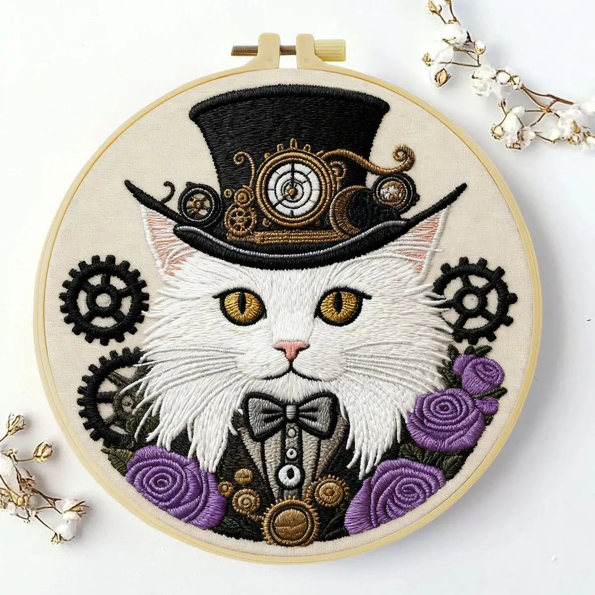 Punk Cat Embroidery Kit