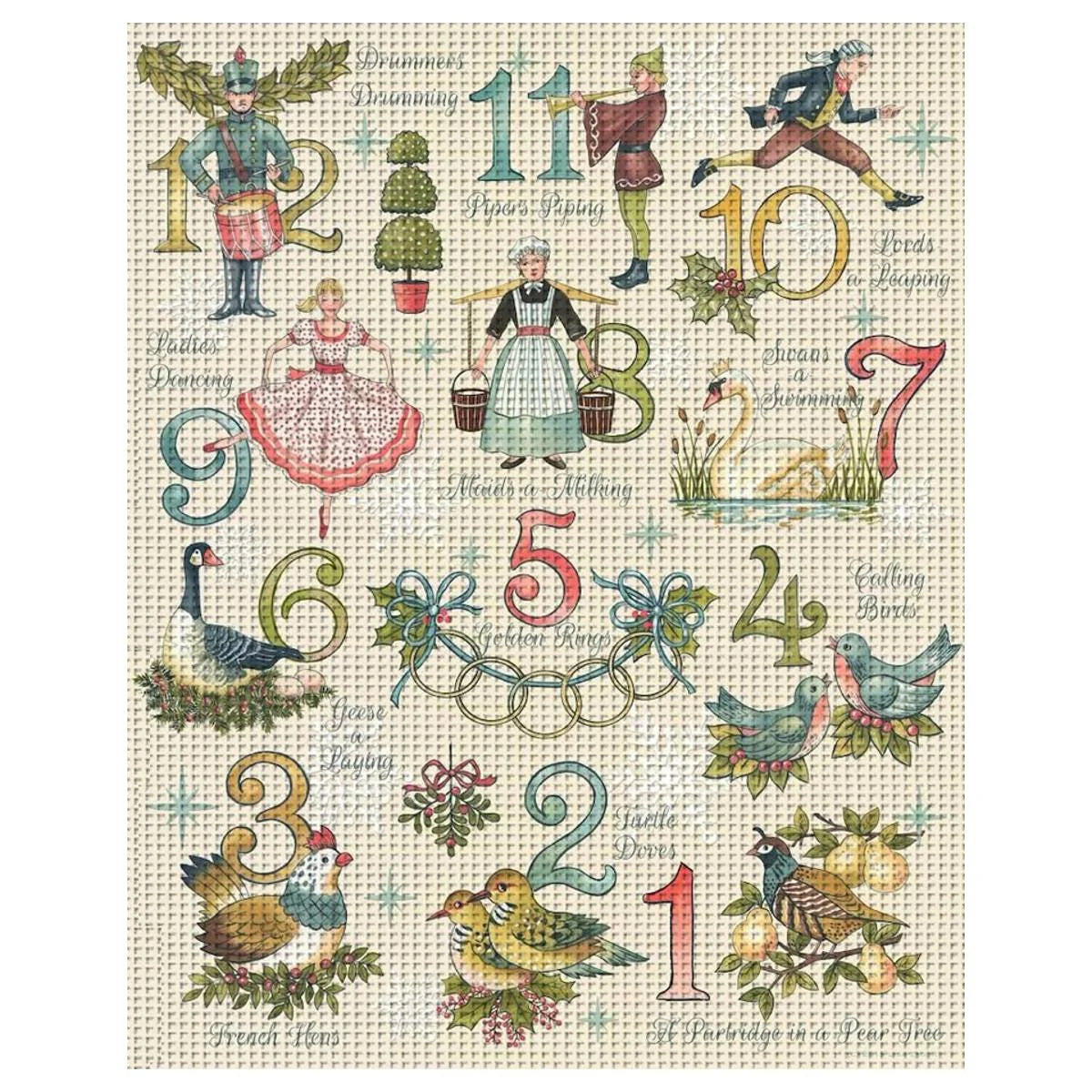 12 Days of Christmas Cross Stitch Kit 🎄🧵✨