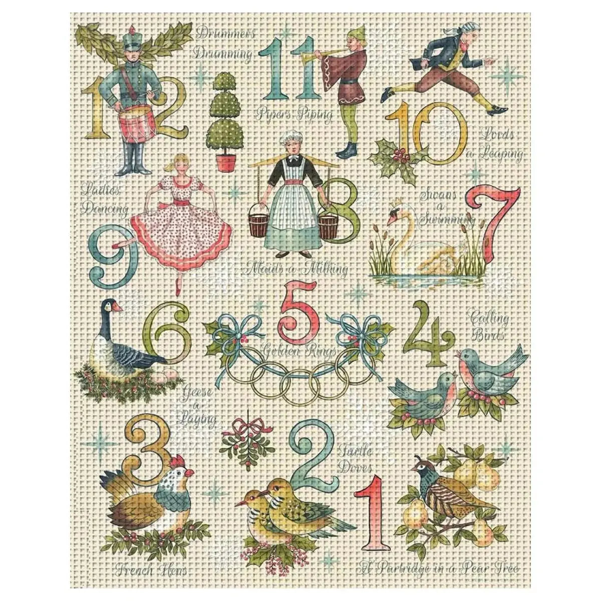 12 Days of Christmas Cross Stitch Kit 🎄🧵✨ Kits For Stitchers