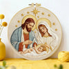 Holy Family Nativity Embroidery Kit – Jesus Mary Joseph Religious DIY Hand Embroidery Hoop Art, Christian Christmas Wall Decor Craft Kits For Stitchers