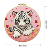 Snow White Tiger Cub Embroidery Kit 🐯🤍🌸 Kits For Stitchers