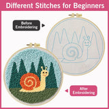 Cute Snail Punch Needle Wall Art – Handmade Embroidery Hoop Decor for Nursery & Cozy Rooms