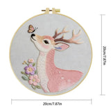 Pink Deer & Butterfly Embroidery Kit Kits For Stitchers