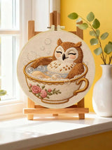 Cozy Owl Teacup Embroidery Kit Kits For Stitchers
