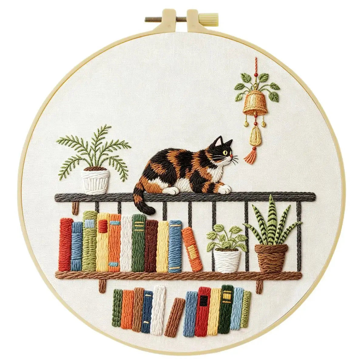 Book Nook Cat Embroidery Kit Kits For Stitchers