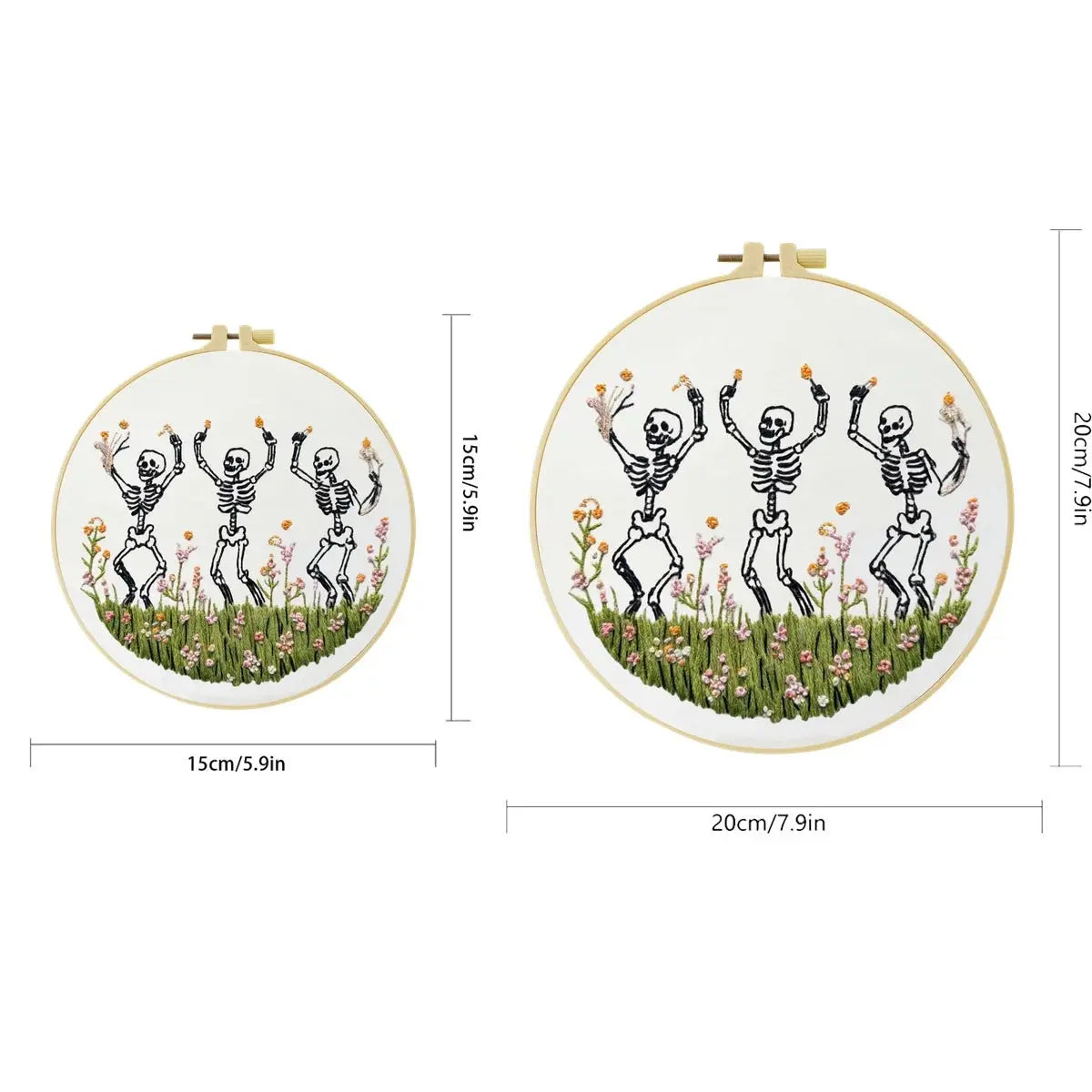 Dancing Skeletons Embroidery Kit Kits For Stitchers