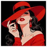 Lady in Red Elegance Cross Stitch Kit ❤️👒✨🖤