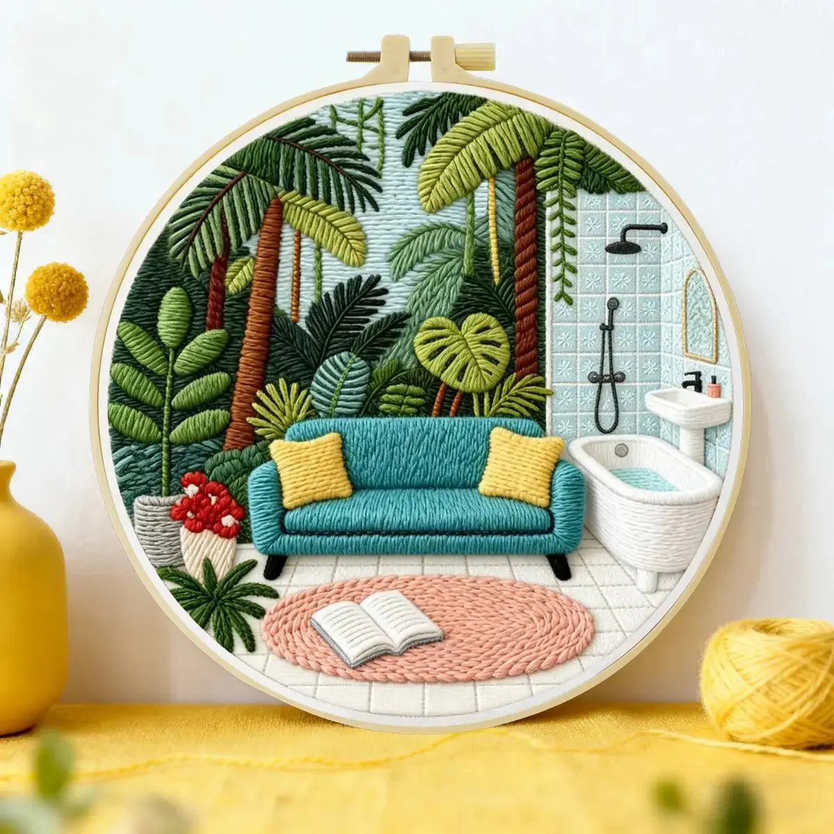 Tropical Oasis Embroidery Kit Kits For Stitchers