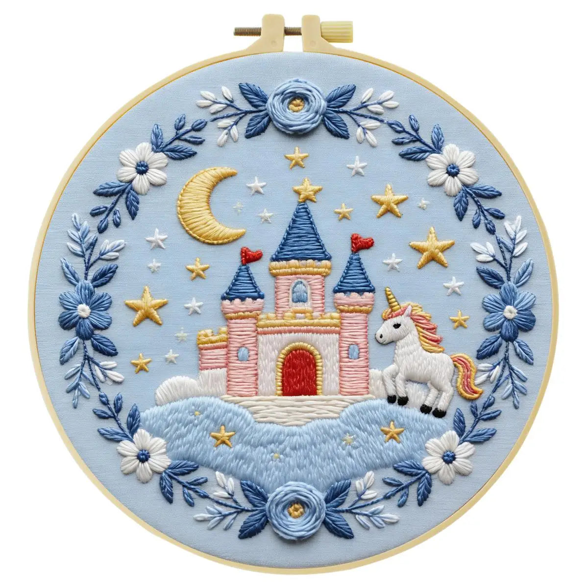 Enchanted Unicorn Castle Embroidery Kit Kits For Stitchers