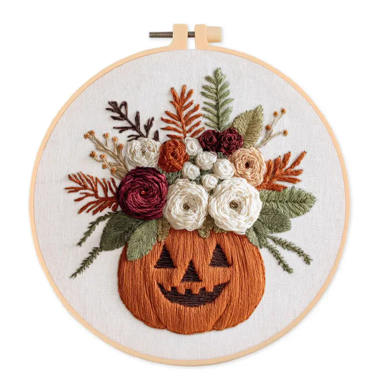 Spooky Floral Halloween Embroidery Kit – Set of 4