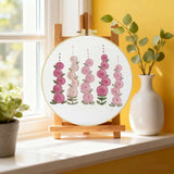 Pink Floral Embroidery Kit for Beginners – DIY Modern Hand Embroidery Hoop Set