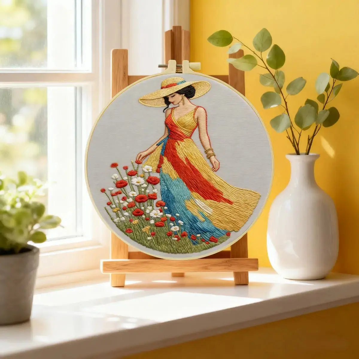 Summer Meadow Lady Embroidery Kit Kits For Stitchers