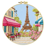 Paris Eiffel Tower Punch Needle Wall Art – Handmade Embroidery Hoop Decor for Nursery & Cozy Rooms Kits For Stitchers