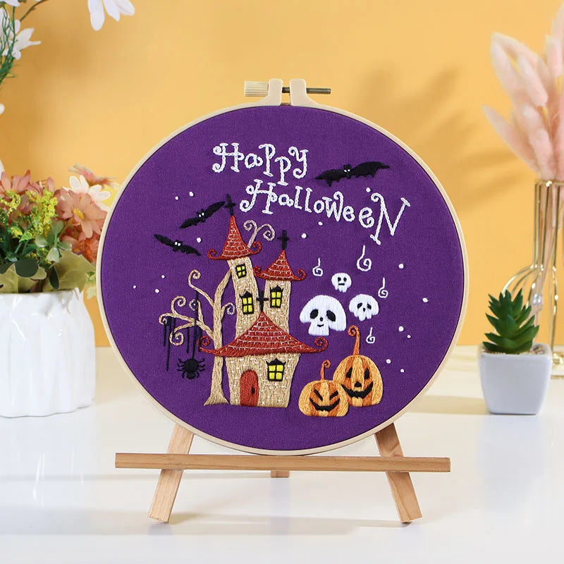 Spooky Halloween Embroidery Kit Collection – 6 Designs
