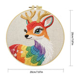 Colorful Deer Embroidery Starter Kit – DIY Woodland Animal Sewing Art Set for Beginners