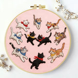 Playful Cats Embroidery Kit Kits For Stitchers
