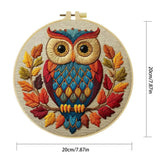 Colorful Autumn Owl Embroidery Kit – Woodland DIY Hand Embroidery Hoop Art Set Kits For Stitchers