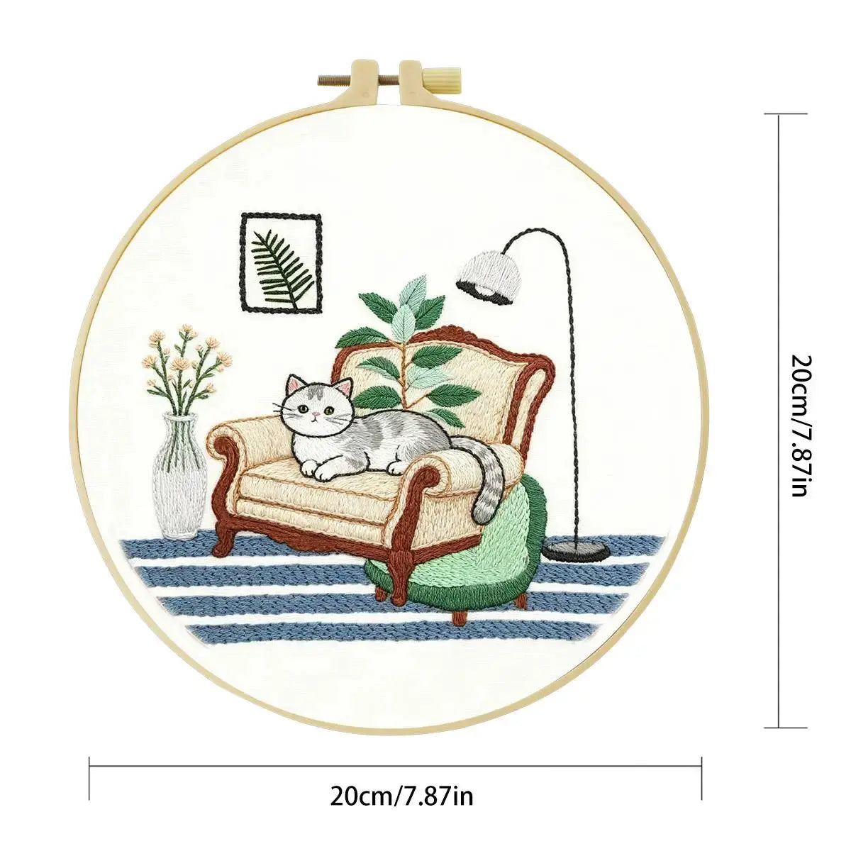 Cozy Cat Armchair Embroidery Kit Kits For Stitchers