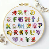 Floral Alphabet Embroidery Sampler Kit Kits For Stitchers