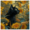 Midnight Cat in a Sunflower Garden Cross Stitch Kit 🌻🐈⬛