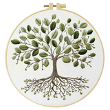 Tree of Life Embroidery DIY Kit – Botanical Nature Beginner Stitching Kit with Hoop, Pattern The Stichers Heavane