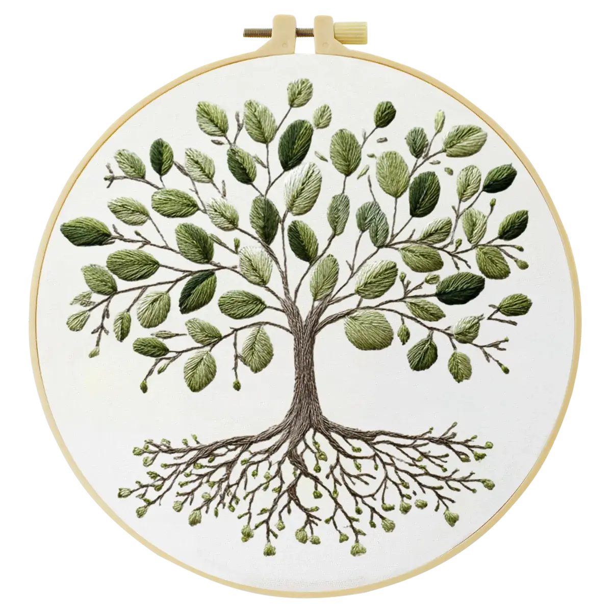 Tree of Life Embroidery DIY Kit – Botanical Nature Beginner Stitching Kit with Hoop, Pattern The Stichers Heavane