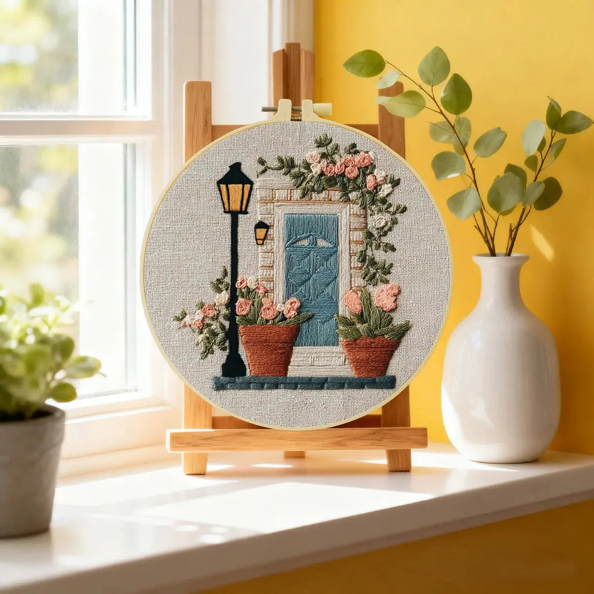 Hand-Embroidered Sunflower Hoop Art – Floral Wall Decor The Stichers Heavane