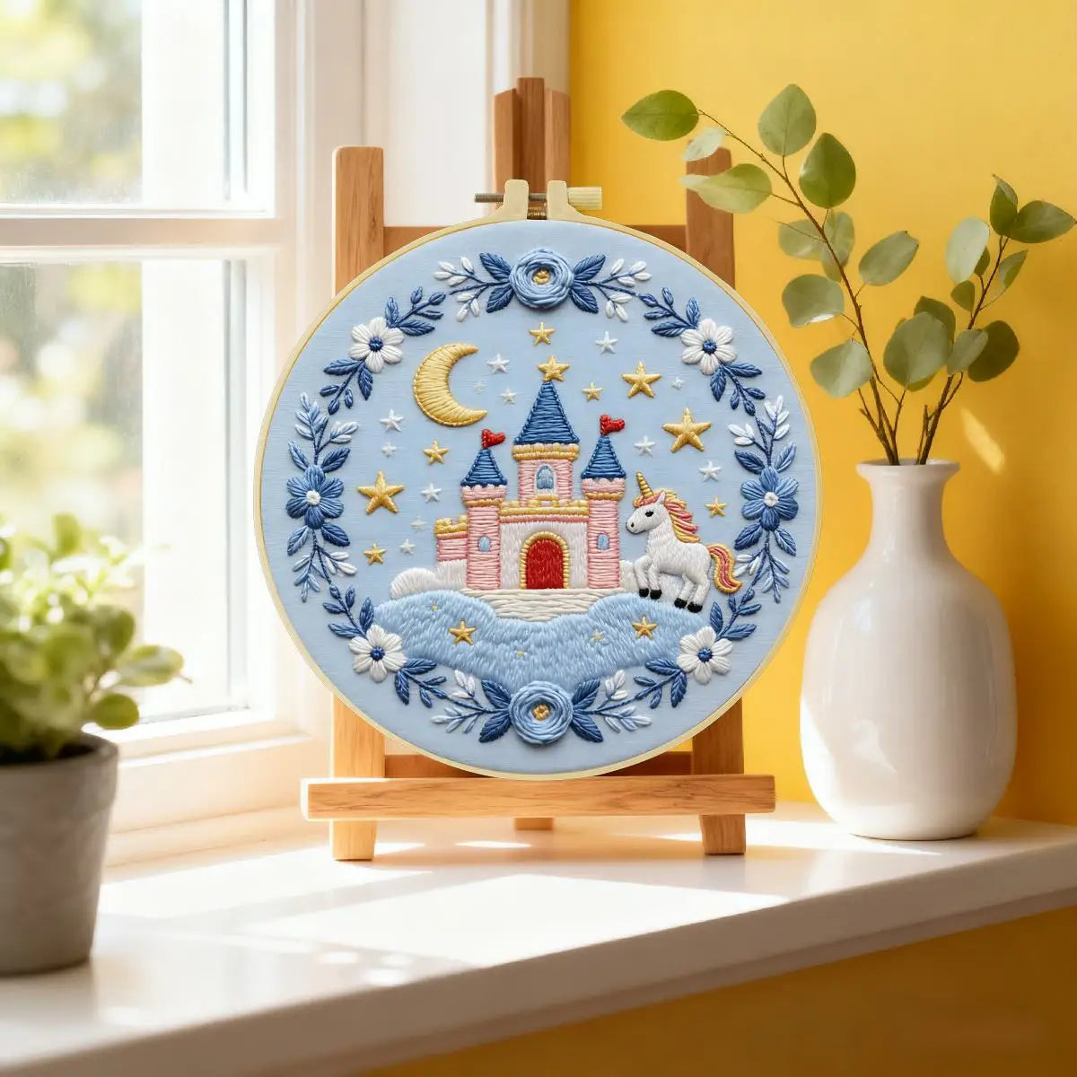 Enchanted Unicorn Castle Embroidery Kit Kits For Stitchers