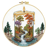 Waterfall Landscape Embroidery DIY Kit – Nature Scene Beginner Stitching Kit with Hoop, Pattern & Threads