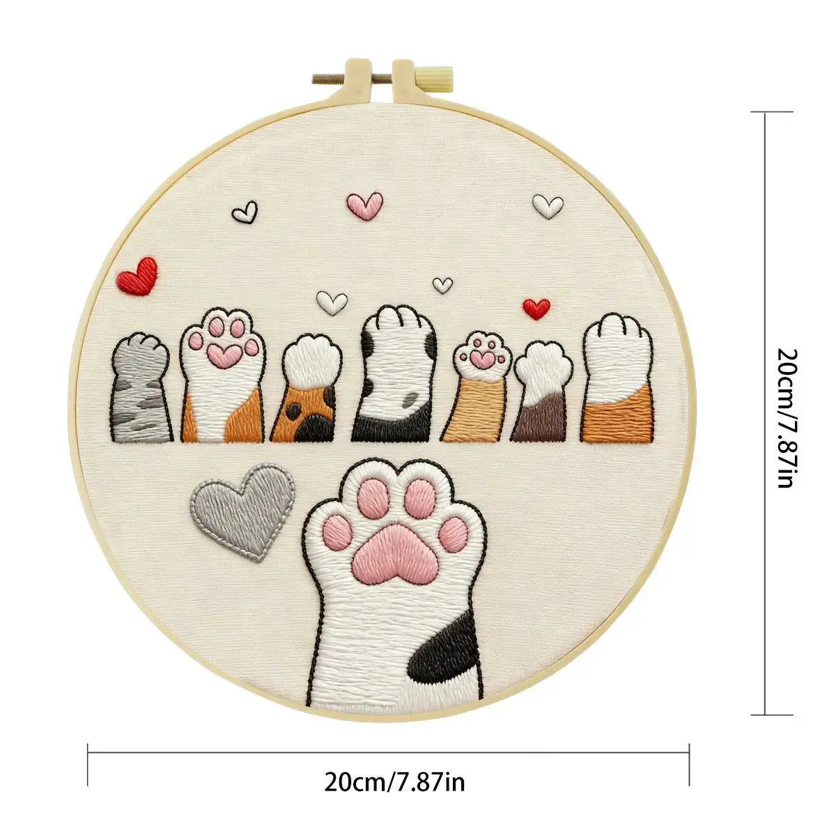Cute Cat Paws Embroidery Kit Kits For Stitchers