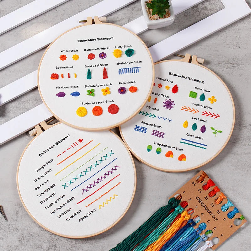 3-Piece Beginner Embroidery Kit Set Kits For Stitchers