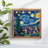 Starry Village Cross Stitch Kit 🌙✨🏡