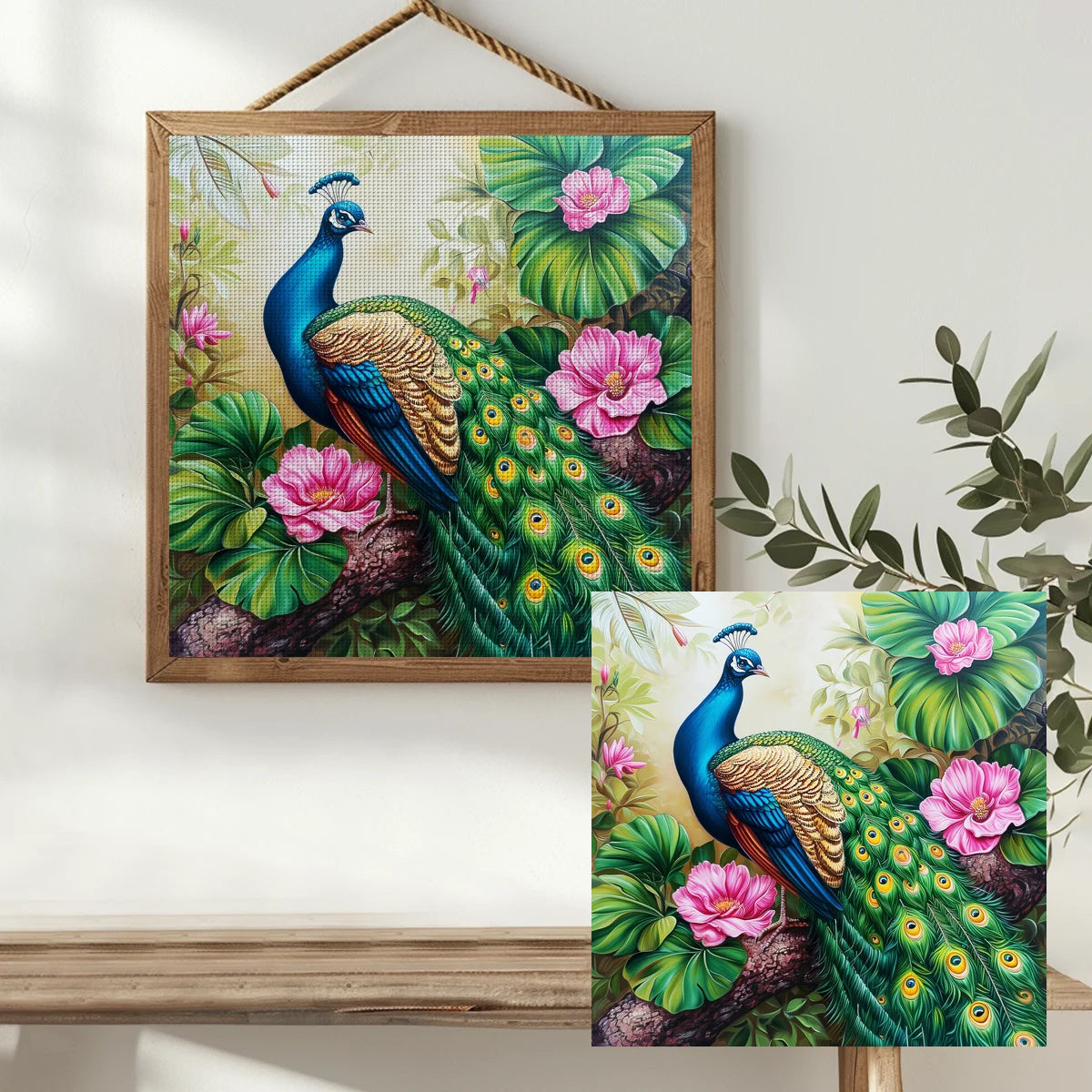 Majestic Peacock in Bloom Cross Stitch Kit 🦚🌸✨