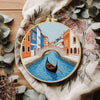 Venice Canal Embroidery Kit for Adults – Romantic Gondola Cityscape DIY Hand Embroidery Hoop Art Travel Lover Gift