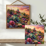 Vibrant Desert Succulent Garden Cross Stitch Kit 🌵🌸🌅✨ Kits For Stitchers