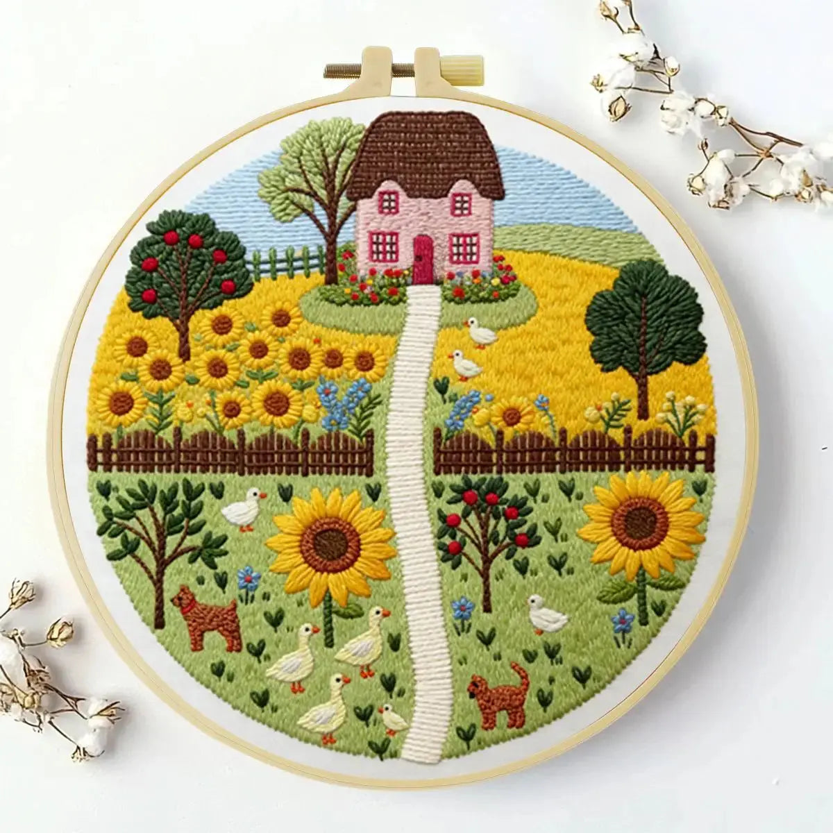 Sunny Cottage Garden Embroidery Kit Kits For Stitchers