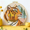 Majestic Tiger Embroidery Kit – Wildlife Forest DIY Hand Embroidery Hoop Art Set Kits For Stitchers