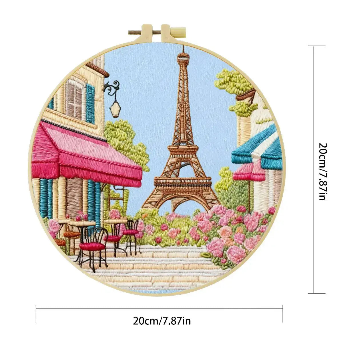 Paris Eiffel Tower Punch Needle Wall Art – Handmade Embroidery Hoop Decor for Nursery & Cozy Rooms Kits For Stitchers