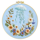 Moonlit Jellyfish Floral Embroidery Kit ๐๐ชผ๐ผ Kits For Stitchers