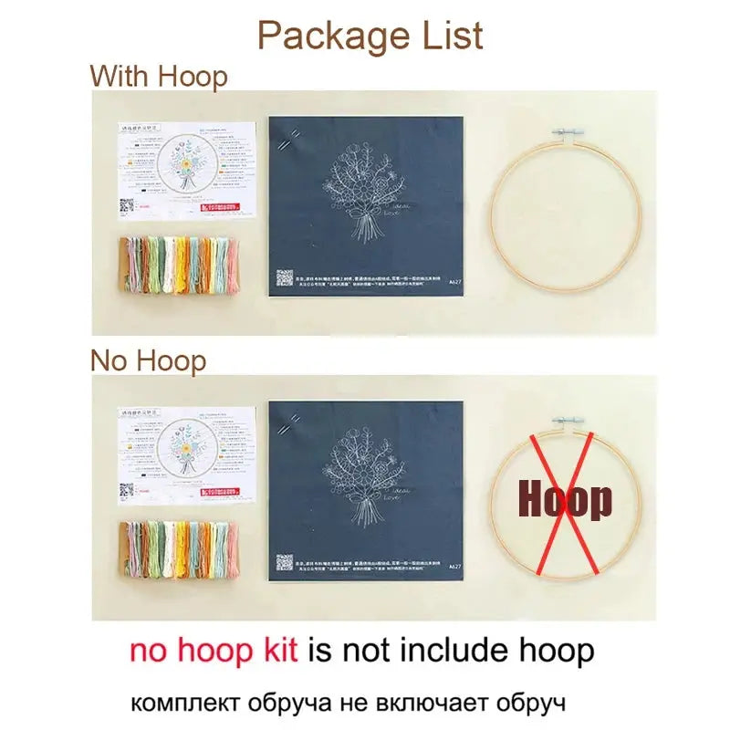Transparent Double-Sided Flower Embroidery Starter Kit The Stichers Heavane