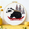 Badgers in the Snow Embroidery Starter Kit