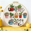 Cute Cats & Plants Embroidery Kit for Beginners – DIY Kawaii Hand Embroidery Hoop Set