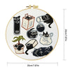 Black Cat Embroidery DIY Kit – Cute Cartoon Beginner Stitching Kit with Hoop, Pattern & Threads