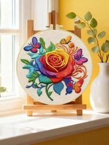 Rainbow Rose & Butterflies Embroidery Kit Kits For Stitchers