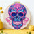 Sugar Skull Embroidery DIY Kit – Colorful Day of the Dead Beginner Stitching Kit with Hoop, Pattern & Threads