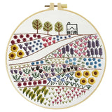 Wildflower Meadow Embroidery Kit – Countryside Floral DIY Hand Embroidery Hoop Art Set Kits For Stitchers