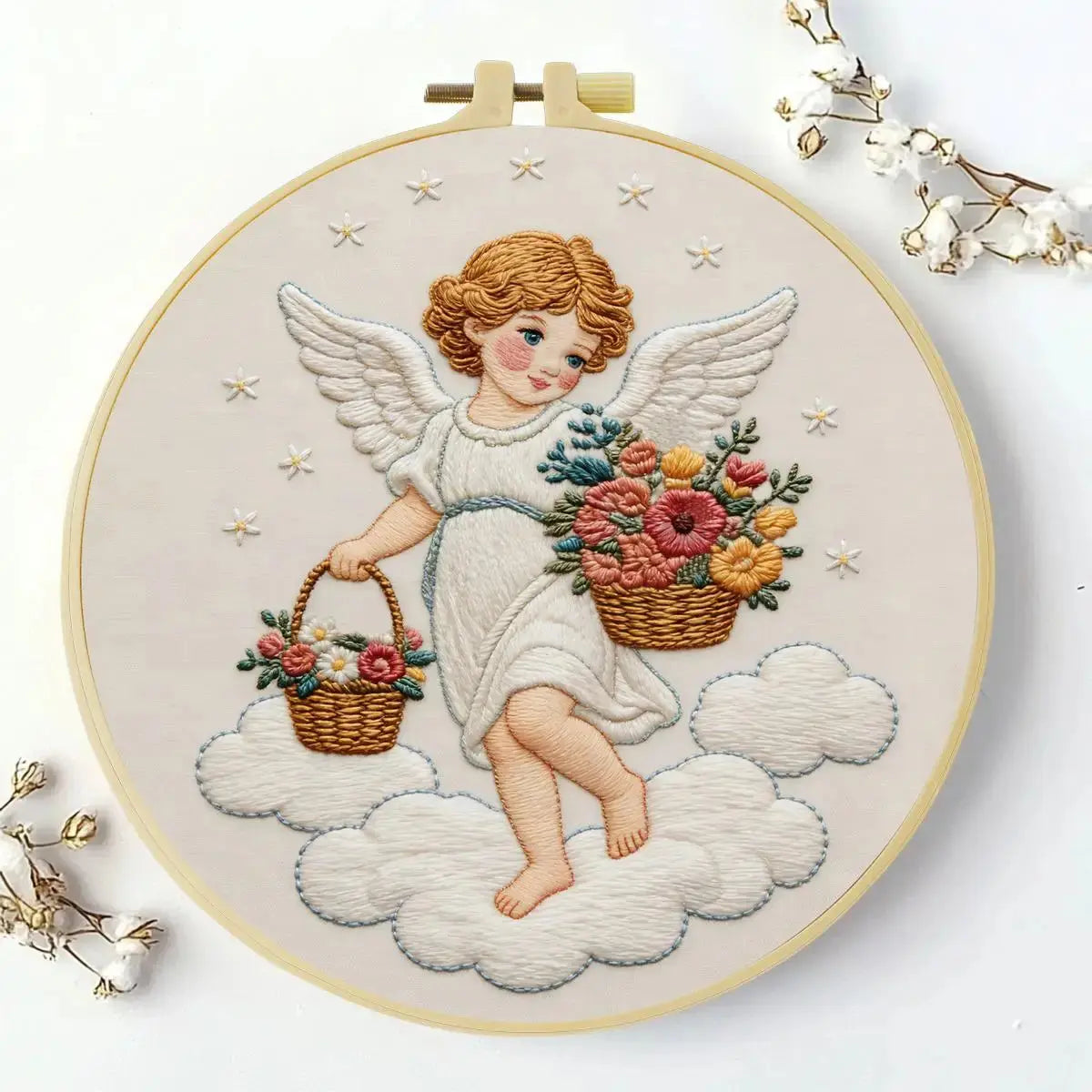 Floral Angel Embroidery Kit Kits For Stitchers